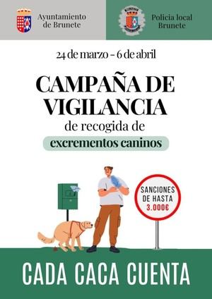 Campaña de vigilancia para la recogida de excrementos caninos en Brunete