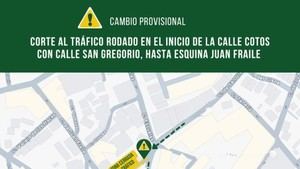 Calle Cotos será peatonal temporalmente para mejorar la seguridad vial