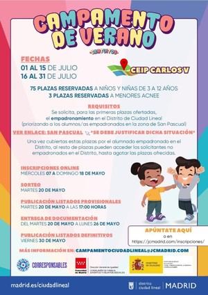 Ciudad Lineal incrementa un 50% las plazas para campamentos de verano