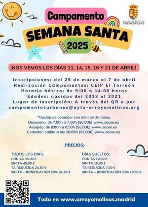 Campamento de Semana Santa 2025 en Arroyomolinos: inscripciones abiertas