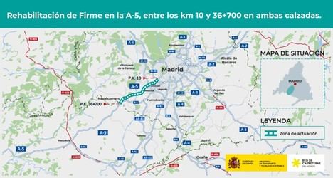 Rehabilitación de la A-5: el Gobierno madrileño invierte 15,4 millones en mejorar el pavimento entre Alcorcón, Móstoles y Navalcarnero